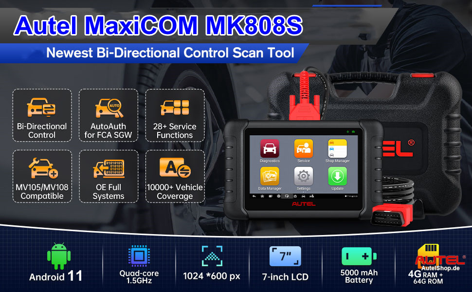 2024 Autel MaxiCOM MK808S MK808Z Android 11 Full System Diagnostic